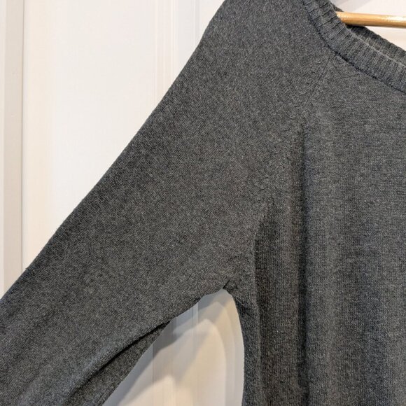 Prana Top Women's Medium Charcoal Colorblock Natalia Sweater Plaid Long Sleeve - Picture 5 of 13